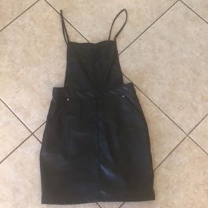 H&M black fake leather dress